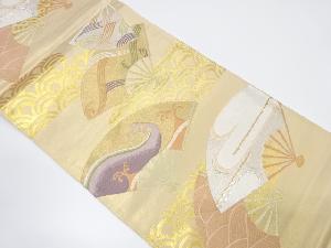 アンティーク　扇に流水・古典柄織り出し袋帯（材料）